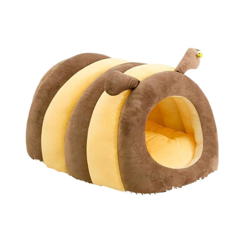 Beehive Pet Bed Winter Warm Cat House Cute Dog Bed Enclosed Slip Resistant Cozy Cat Cave Dog House Mascotas Cat Tent Pet Items S коричневый