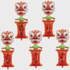 Lion Dance Fortune Cat Aluminum Balloon Set - Caiqing Couplet & Awakening Lion Head Design