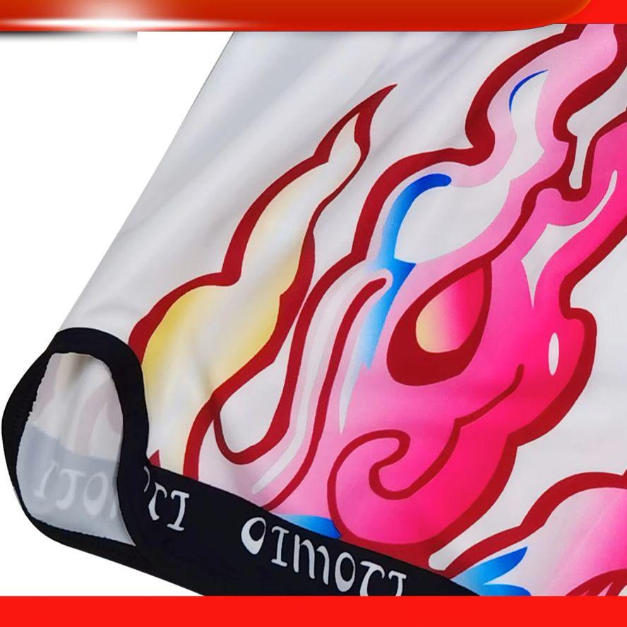 Muay Thai Kickboxing Boxing MMA UFC Pink Fire Casual Shorts Gym Sport Unisex Men Women Workout Quick Dry Print Elastic High Waist Training