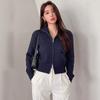 Women S Short Knit Cardigan With Zipper Casual Style