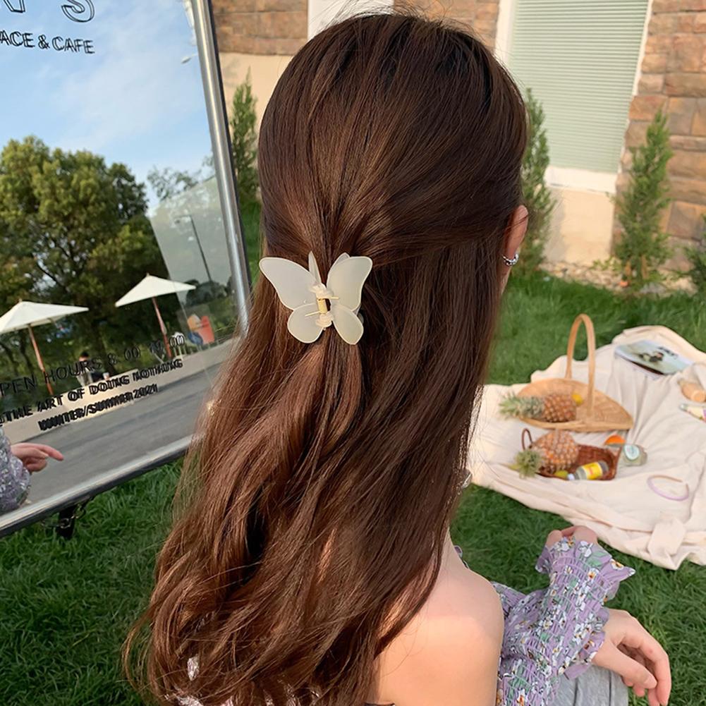 Fashion Butterfly Clamp Clips For Women Elegant Solid Color Hair Accessories For Birthday Gifts
