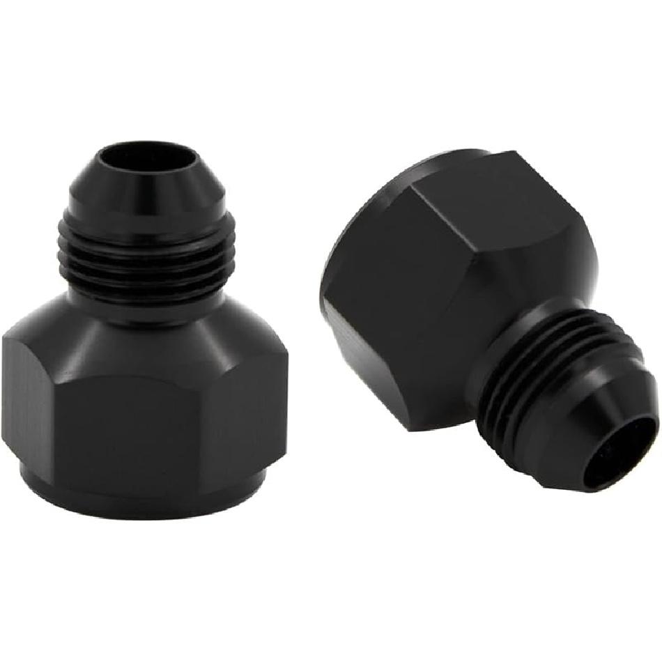 Female to Male Reducer 4AN to 3AN Reduce adaptor Aluminum JIC AN4 Female to Male AN3 Flare Thread Hose Reducing Fittings Black, Pack of 2