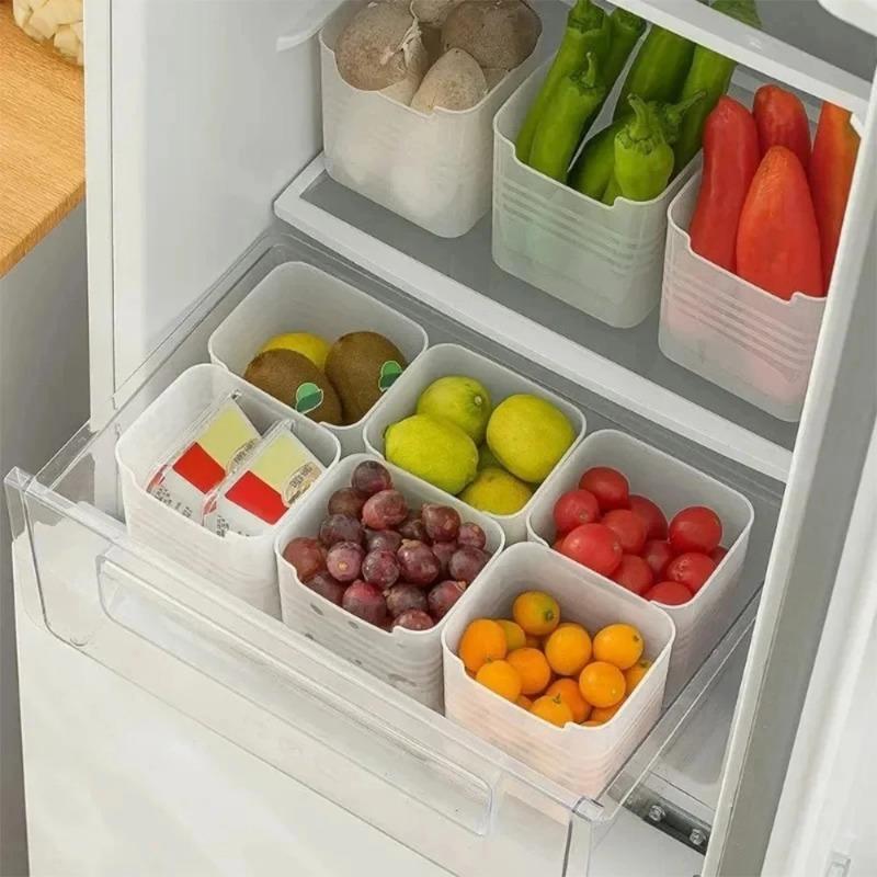 1/2/4/8/10pcs Fridge Side Door Storage Boxs Kitchen Food Vegetable Fruit Classification Box Plastics Miscellaneous Torage Container
