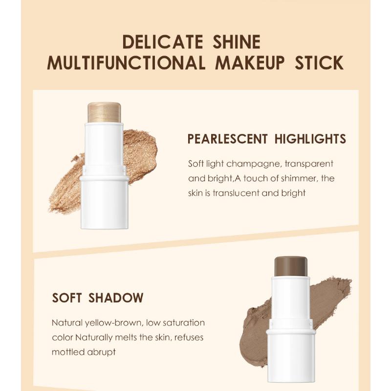 QIBEST Multifunctional Makeup Stick Highlighter Blush Stick Lipstick Highlighter Trimmer Stick