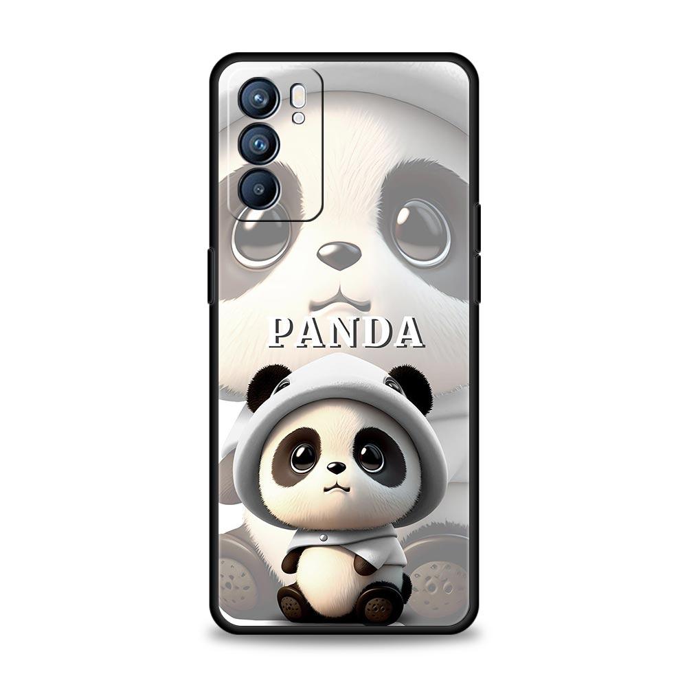 Baby Panda Phone Case For Oppo Reno 13 12 11 10 7 F Find X5 X6 A98 A80 A79 A78 A57 A54 A31 A17 Pro 5G Soft TPU Cover Fundas Bags