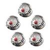 G8DA 5 Pcs Imitation Turquoise Buttons Leather Decorative Buttons Flower Buttons