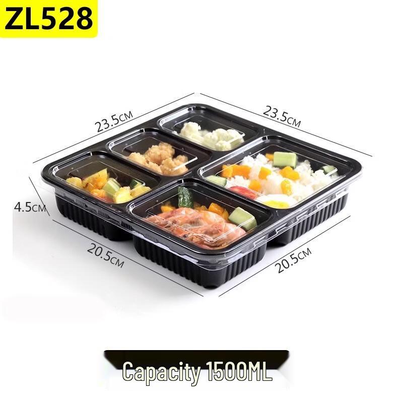 Handun ZL528 5-Compartment Disposable Meal Boxes