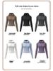 Herbst/Winter Hohelastische Slim-Fit Kapuzen-Yoga-Jacke für Damen