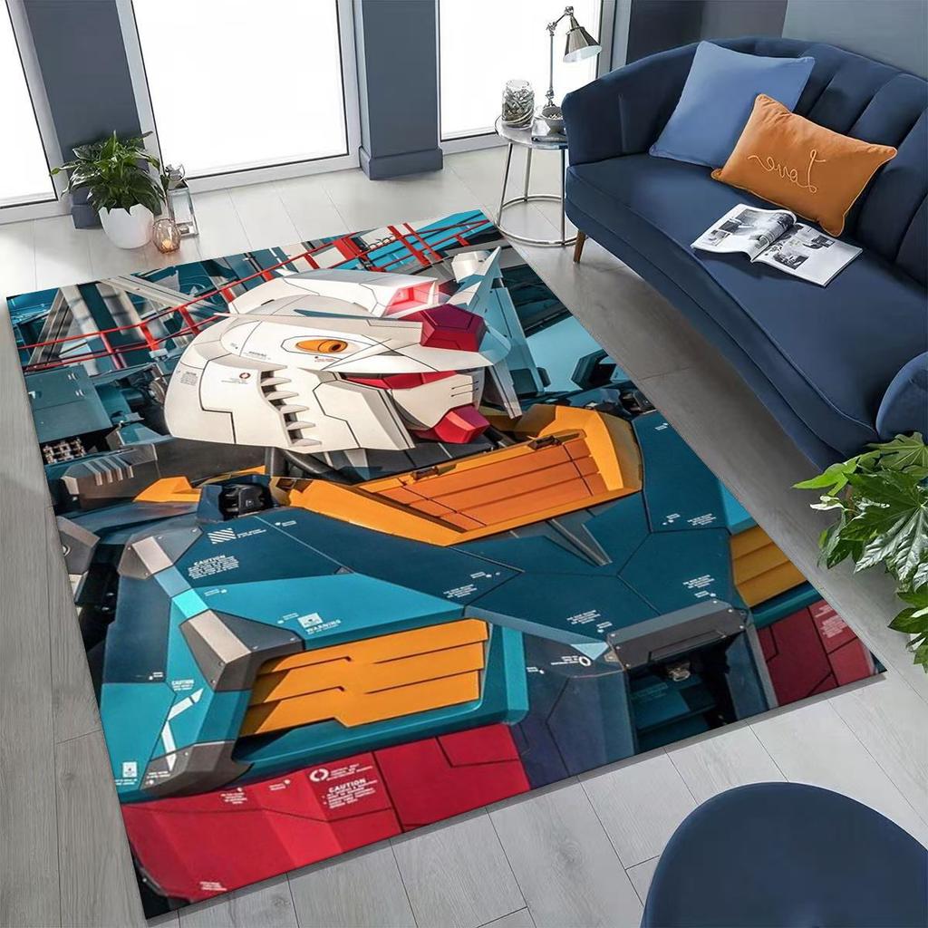 Tappeto Robot Cartoon Gundam Retrò Stile 27 per Camera da Letto Soggiorno Divano Casa Zerbino Decorazione, Tappetino Pavimento Grande Antiscivolo per Bambini Regalo