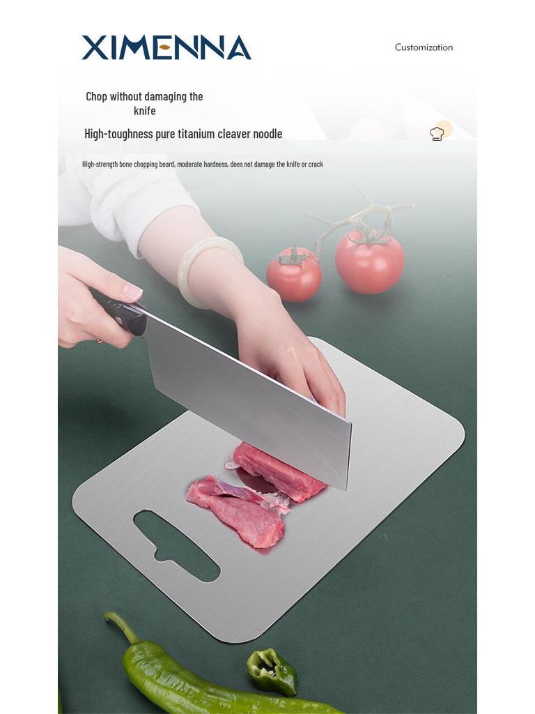 Pure Titanium Crystalline Cutting Board: Antibacterial, Anti-Mold, Double-Sided, 304/316 Stainless Steel