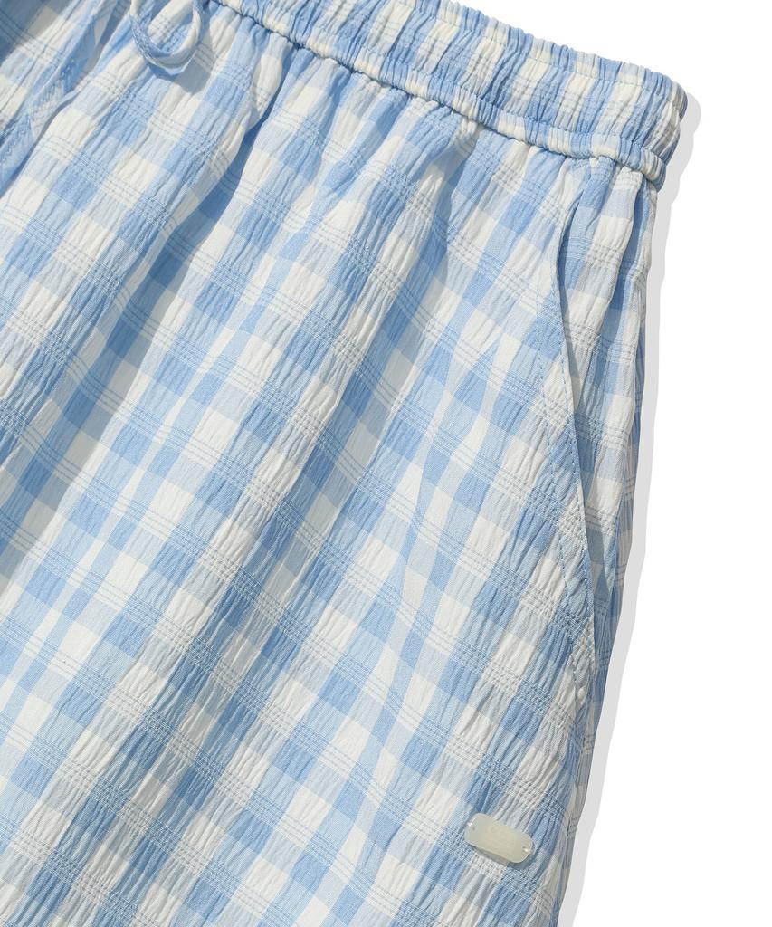 Code Graphy (Women) Check Long Skirt - Sky Blue