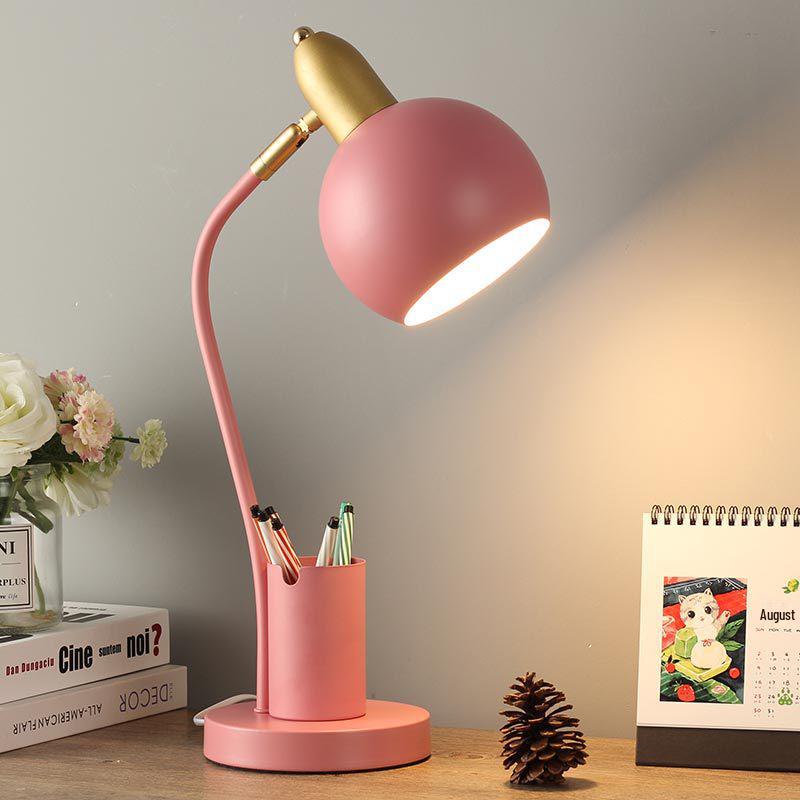 Nordic Creative Pen Holder Desk Lamp for Eye Protection and Bedroom/Study Use.