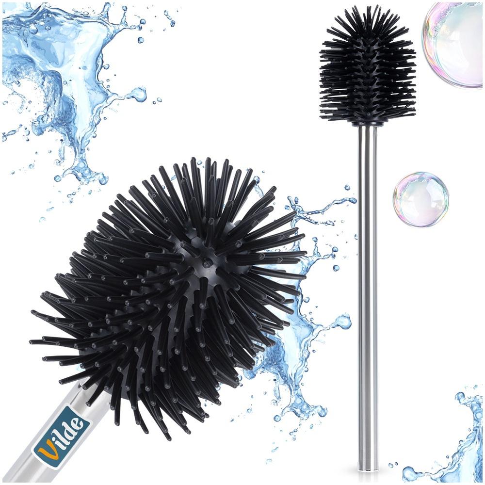 Silicone toilet brush, black, spare, 35 cm