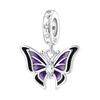 Copper Purple Butterfly Insect Beads Original Pendants Bracelet Charm Jewelry Party Diy Trendy Gifts