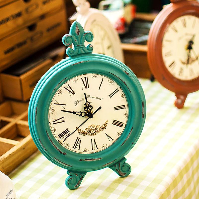 Retro styl Vintage dřevěné stolní hodiny Hodiny na stůl Ozdoba Dekorace domova