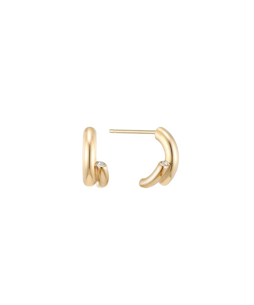 Lloyd Double Pipe Hoop Gold Pin Earrings Lphp1004H