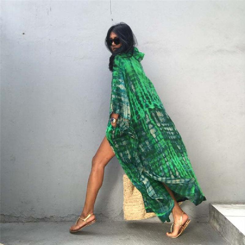 Uaneo Womens 3/4 Sleeve V Neck Boho Floral Printed Tassel Kaftan Midi Swimsuit Beach Cover Up Uaneo Womens 3/4 Sleeve V Neck Boho Floral Printed Tassel Kaftan Midi Swimsuit Beach Cover Up