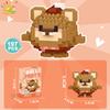 HUIQIBAO Mini Cute Animal Micro Building Blocks 3D Diamond BEE Cat Panda Model Bricks DIY City Construction Toys for Children