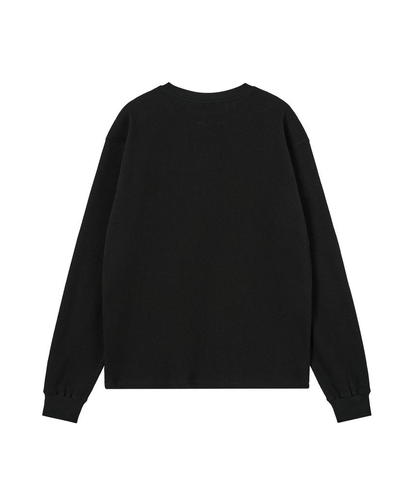 REST&RECREATION Henley Neck Top - Black