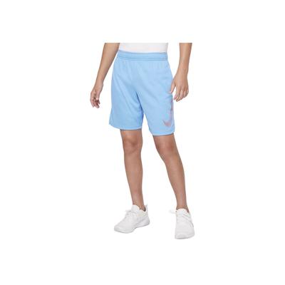Kinder Logo Print Elastischer Bund Gerade Beine Shorts Kindershorts Blau DM8537-412