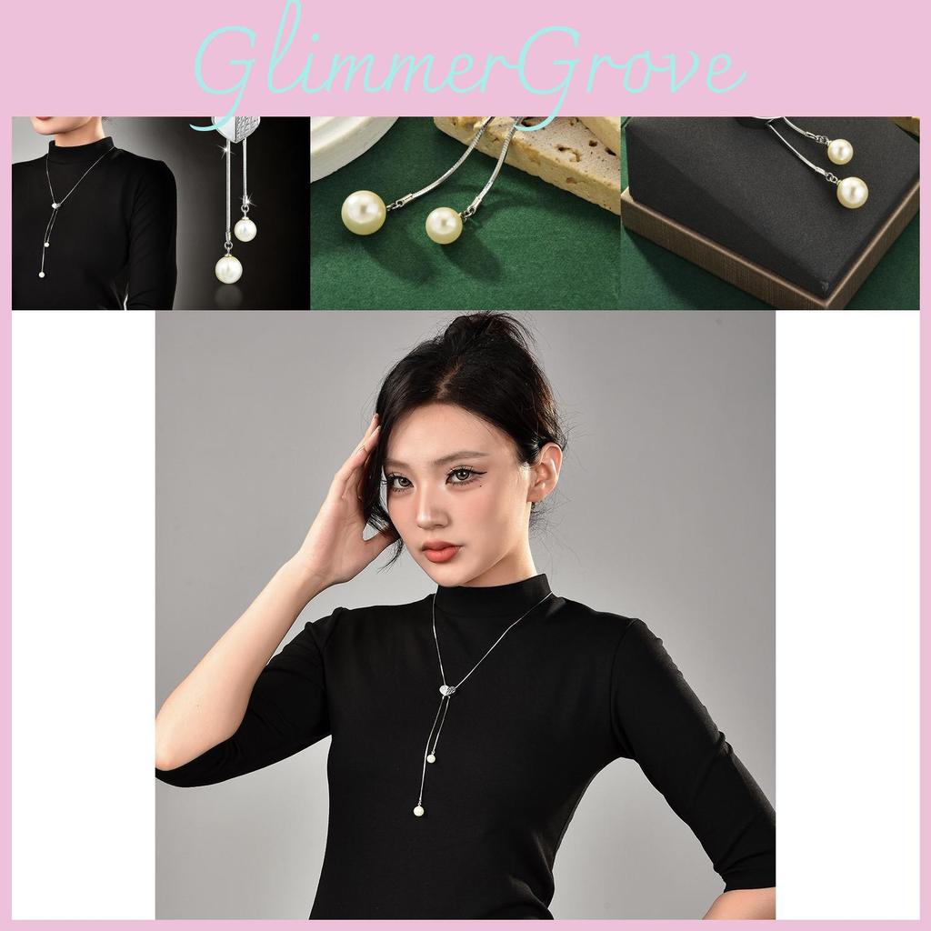 Contemporary Heart Shaped Magnetic Sweater Chain With Pearl Dangles For Style Womens