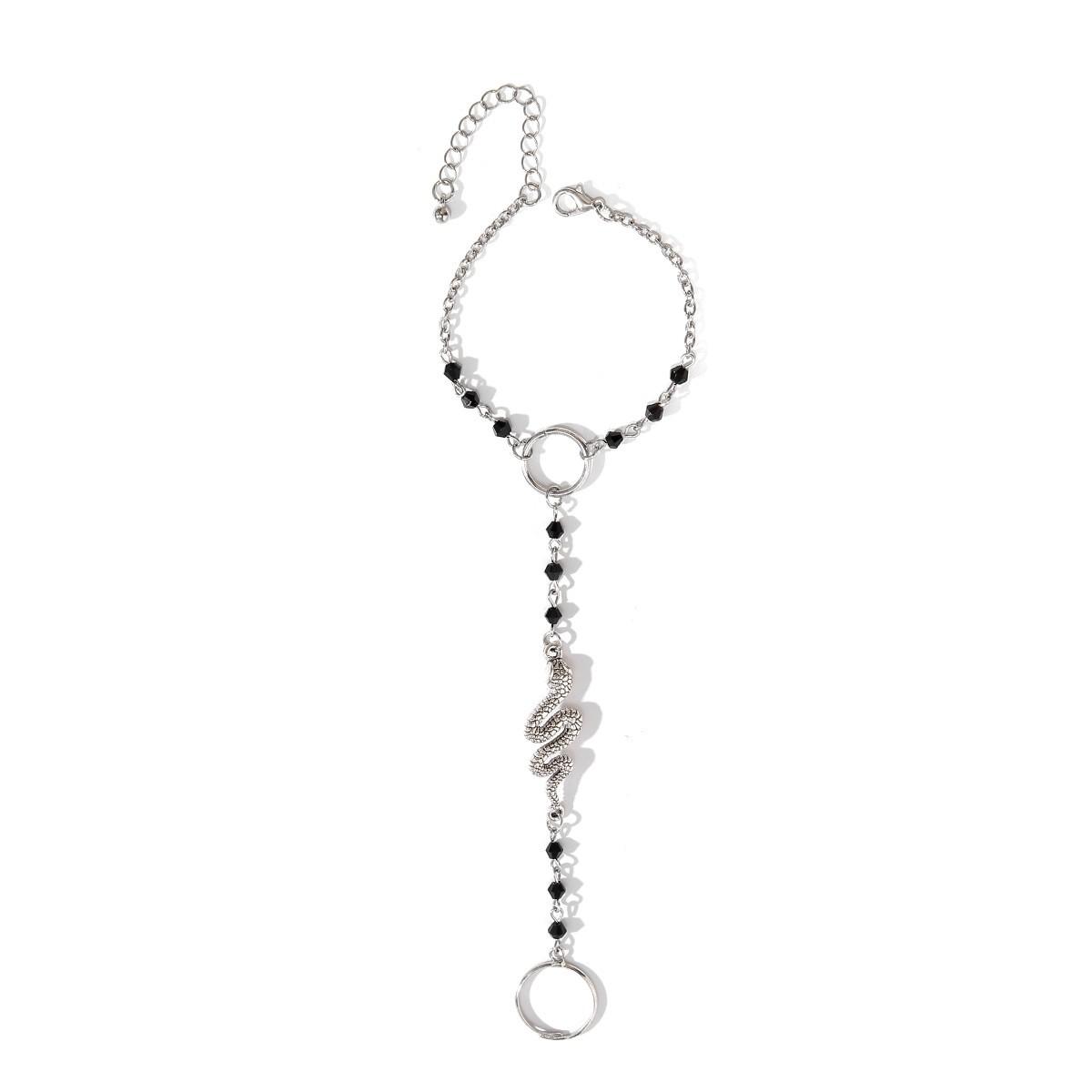 Fashion Bracelet Punk Serpentine Sweet Cool Finger Bracelet One Size серебряный