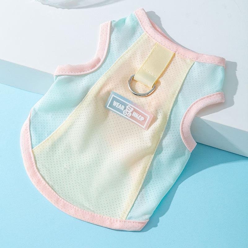Spring and Summer Thin Mesh Sunscreen Clothing Small and Medium Teddy Bear Dog Clothes Vest Cool Clothes Pet Clothes
