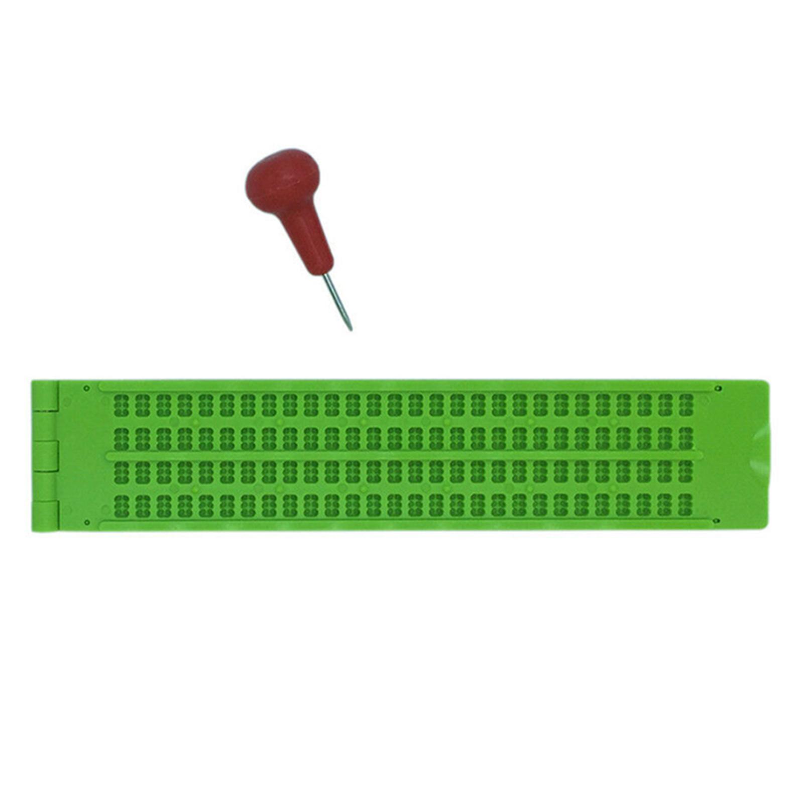 Plastic Braille Writing-Slate with Stylus Portable Braille Fingerboard Writing Learning Tool Preschool Gift for Boys and Girls Pen Random