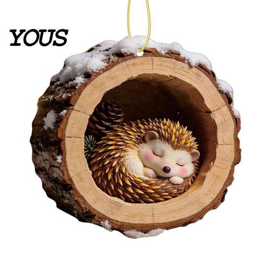 Fireplace Decorative Pieces Forest Animal Ornament, 2D Flat Woodland Acrylic Christmas Unique Gift for Friends Hanging Decoration Tree, Holiday