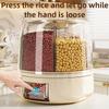 New Five Grains and Coarse Grains Rotating Grid Storage Box, Kitchen Rice Bucket, Moisture Proof and Insect Proof Sealed Can