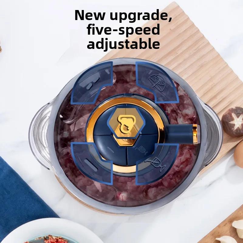 Multi-function 5L Large Capacity Electric Meat Grinder Stainless Steel 5 Gears Meat Grinder Home Mixer Smart Kitchen Appliance