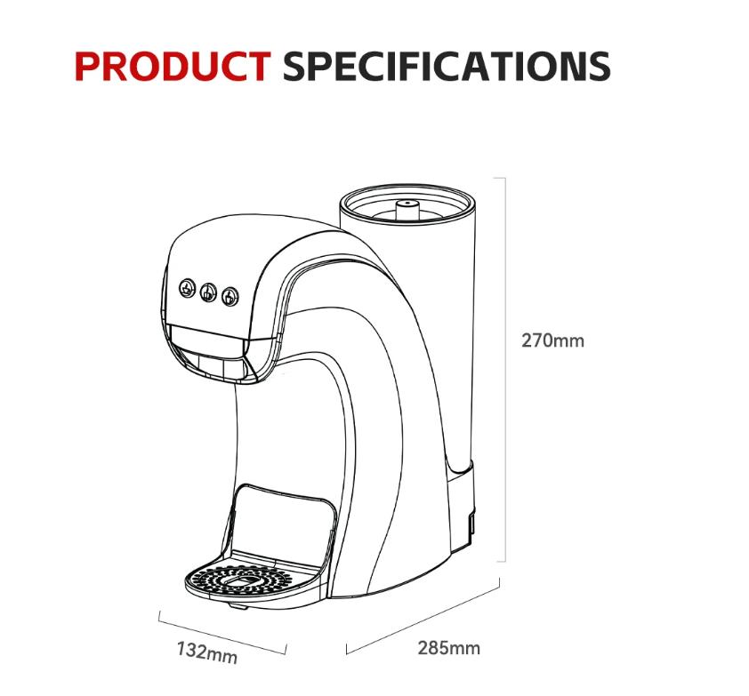 New HiBREW Multiple Capsule Coffee Machine, Hot/Cold Dolce Gusto Milk Nespresso Capsule ESE Pod Ground Coffee Cafeteria 20Bar 5 in 1