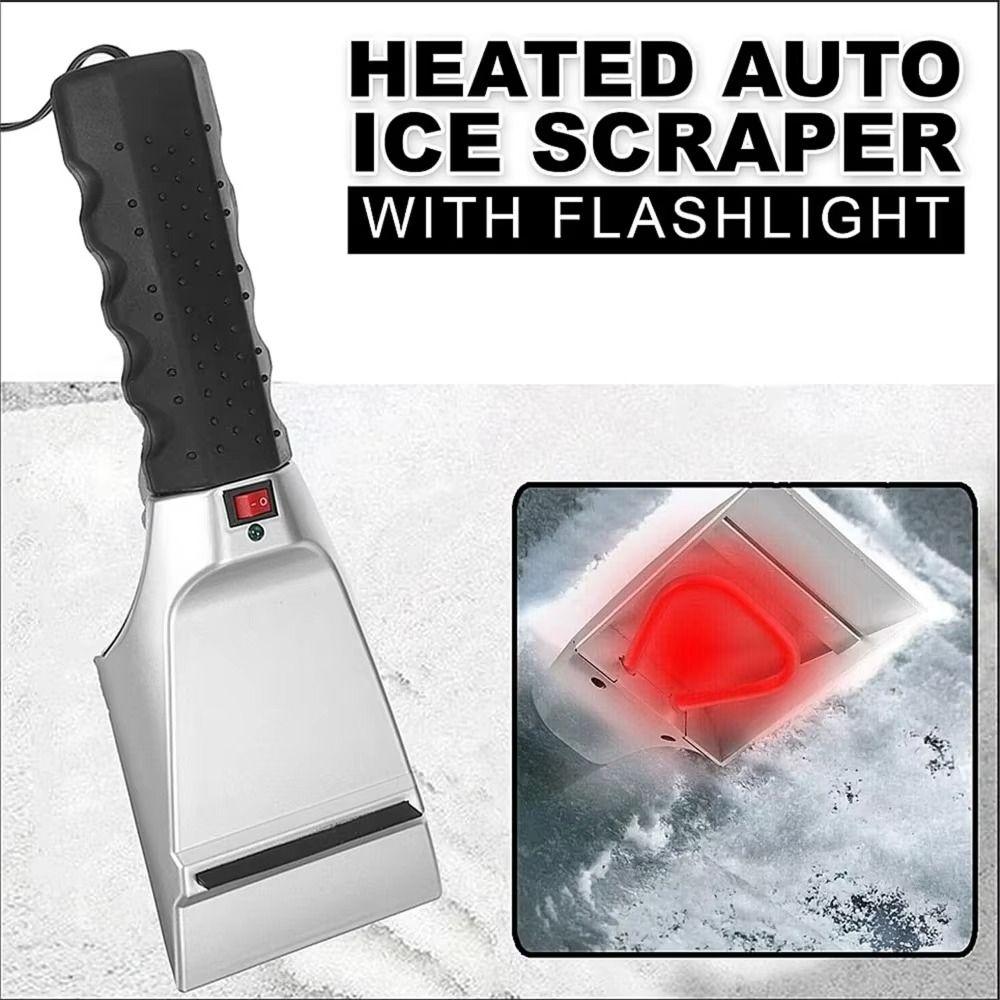 Rubber Wiper Electric Heated Snow Scraper 12V Heated Ice Remover Car Ice Scraper  Winter Use