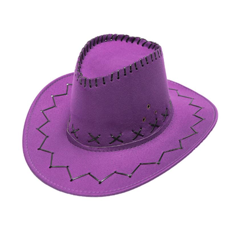 Faux Leather Suede Western cowboy Hat for Men Women Fedora Outdoor Wide Brim For Beach Travel Vacation Party Cosplay Cap Gifts