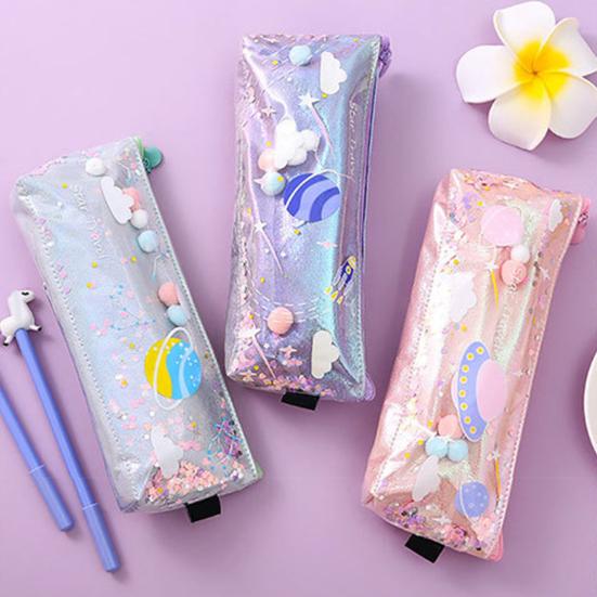 Pencil Case Rectangular Waterproof Stationery Bag with Multiple Compartments Pencil Pouch for Pens Erasers Rulers School Office Supplies