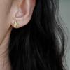 Dragon Scale Gourd Crushed Ice Earrings: Dazzling Fu Lu Studs for Women, Versatile High-End Jewelry Accessories.