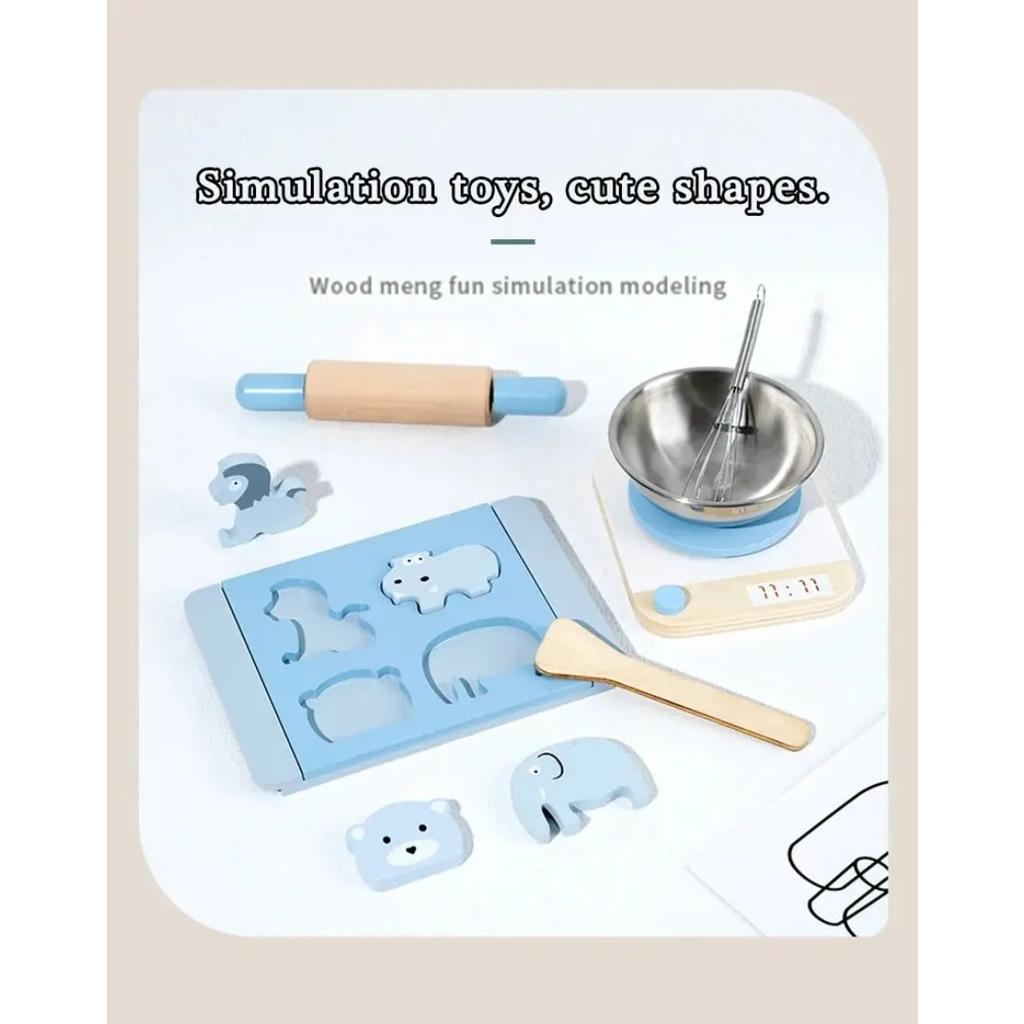 Wooden Play House Baked Cookie Toys Simulation As Chef Play House Game Parent-Child Interactive Simulation Making Cookie Games