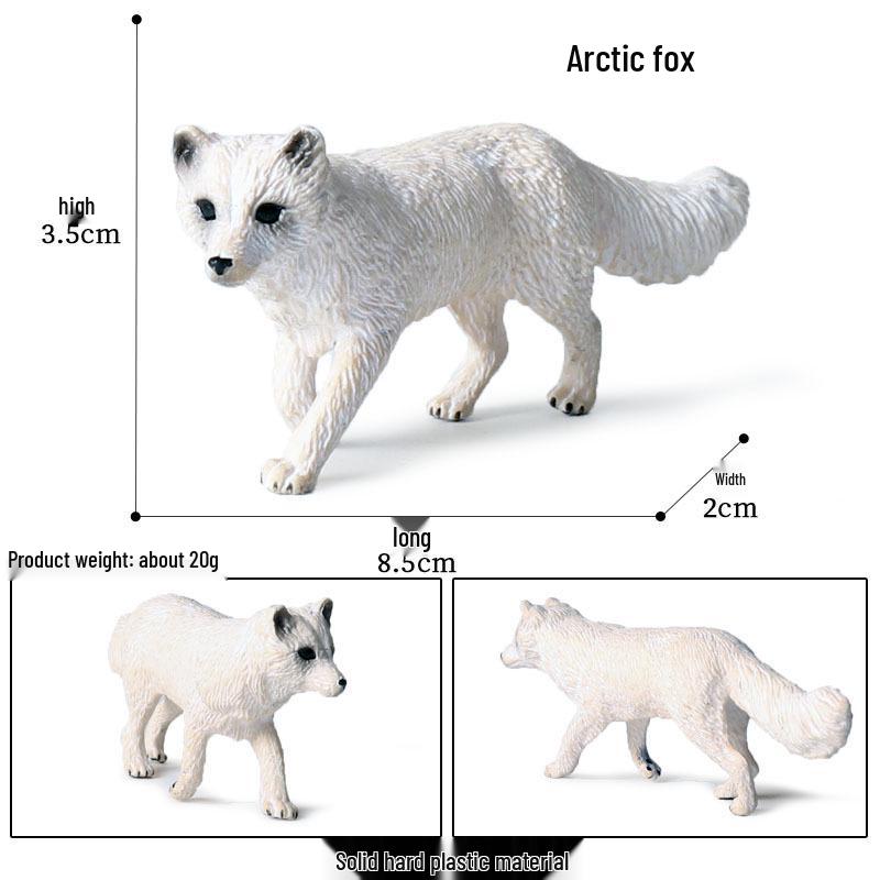 Realistic Animal Models: White Fox, White-tailed Deer, Arctic Fox Children's Gift Toys