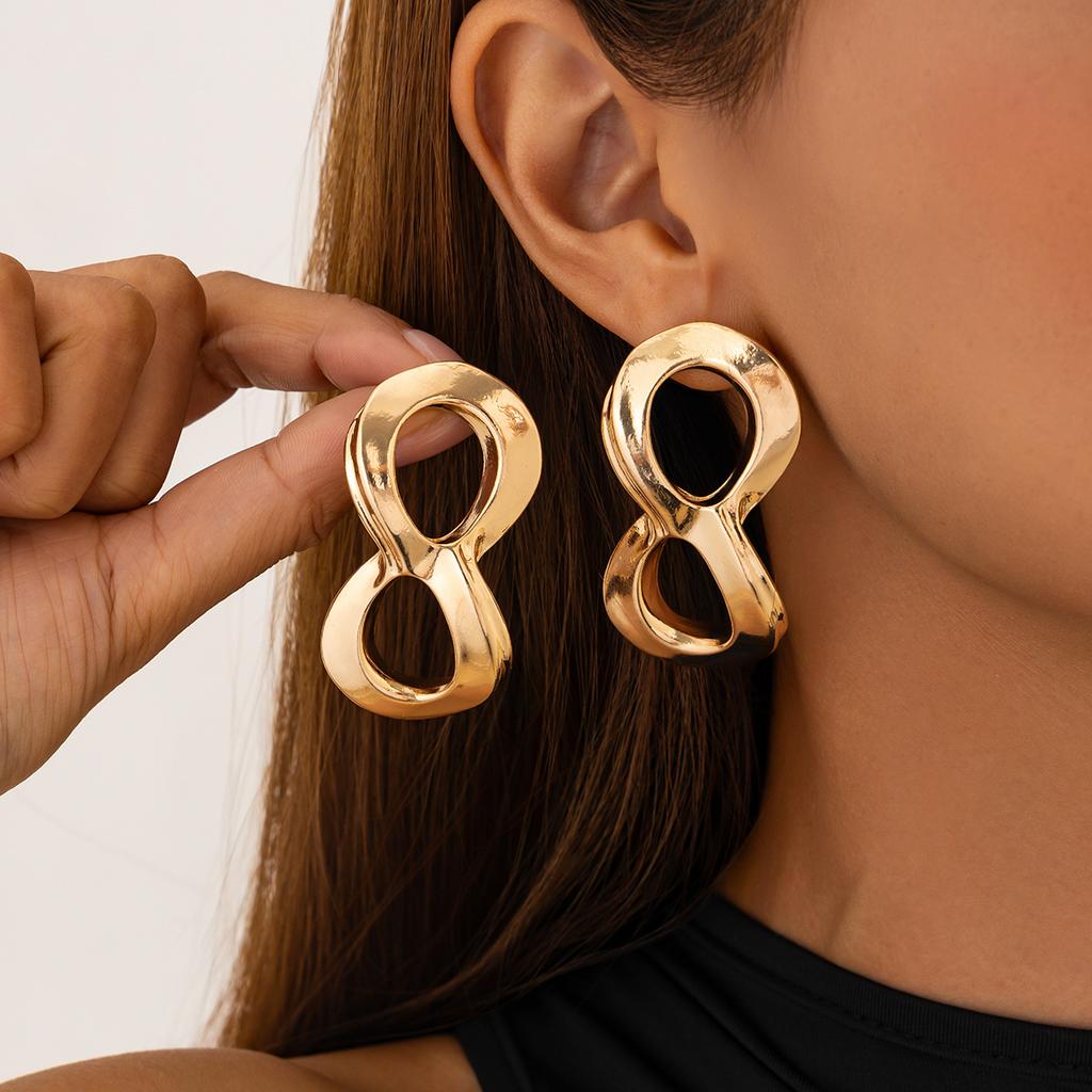 SHIXIN 5 Styles Fashion Design Irregular Geometric Piercing Earrings for Women Elegant Gold Color Stud Earrings 2026 New Jewelry