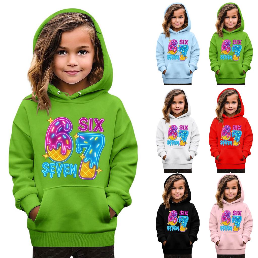 Dětská móda Tištěný pulovr Ležérní top s dlouhým rukávem a kulatým výstřihem