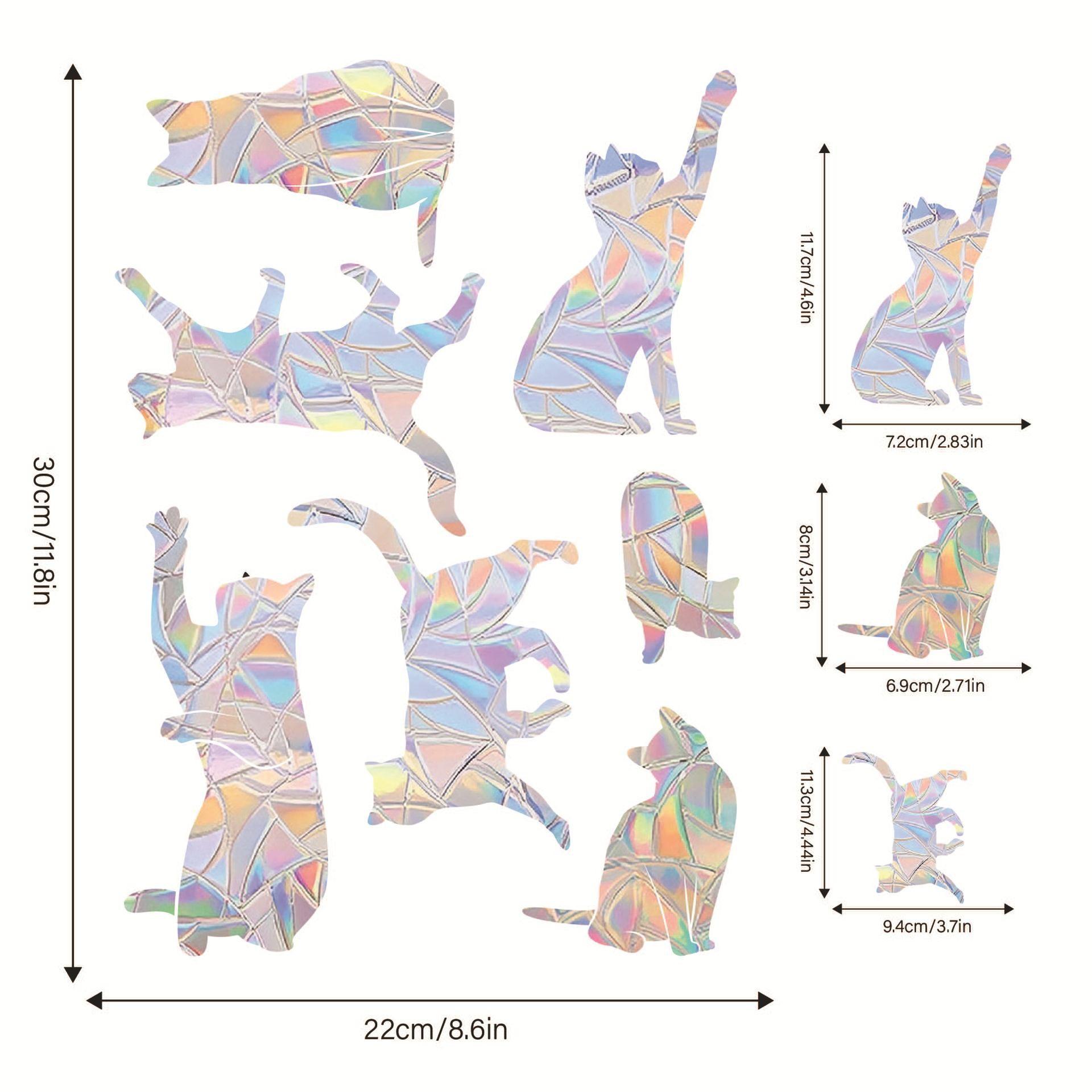 

Радужный ловец солнца, наклейки на окна, ПВХ, кошка, бабочка, призма, стеклянная настенная наклейка, украшение для детской спальни, самоклеящаяся наклейка
