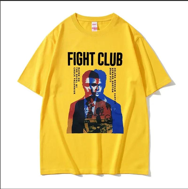 Limited Movie Fight Club Graphic Tee Shirt Unisexs Vintage Fashion High Quality Tshirt Casual Clothing Oversized Cotton T Shirts
