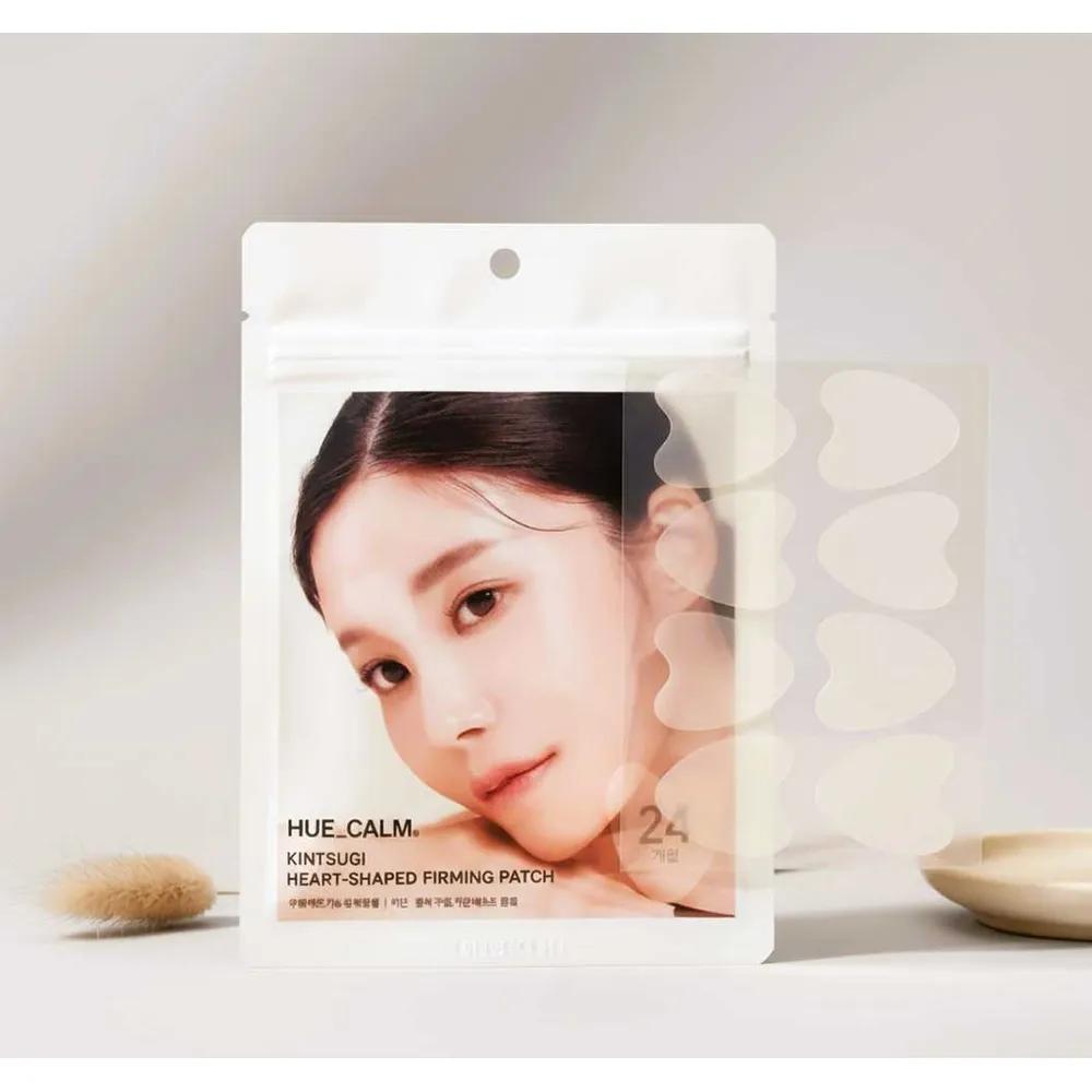Huecalm Vegan Kintsuki Heart Firming Patch 24-Pack (3 Packs) Improves frown lines and nasolabial folds