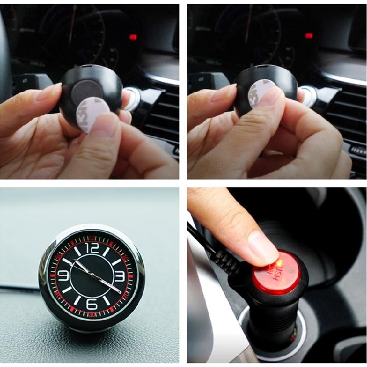 Universal Pocket Stick-On Clock Car Dashboard Clock Quartz Luminous Clock