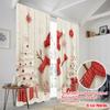 2pcs,2D Plane Printing Curtains Digital Printed Cute Snowman Christmas Trees Gifts Versatile Durable Polyester (without Rod)