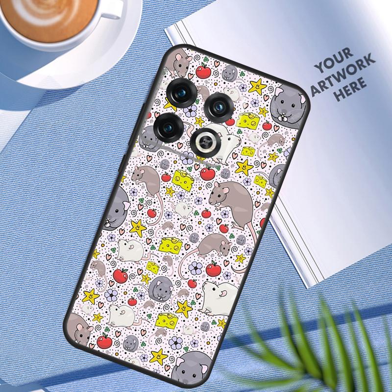 Cute Cartoon Animal Rat Case For OnePlus 12R 10T 10R 9R 8T 12 11 9 10 Pro Nord CE 3 Lite 2 2T CE4 N10 N20 N30 Cover