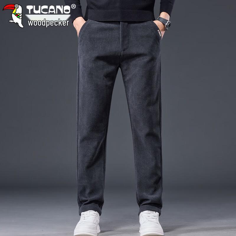 Tucano Men's Boa Fleece Straight-Leg Casual Business Trousers