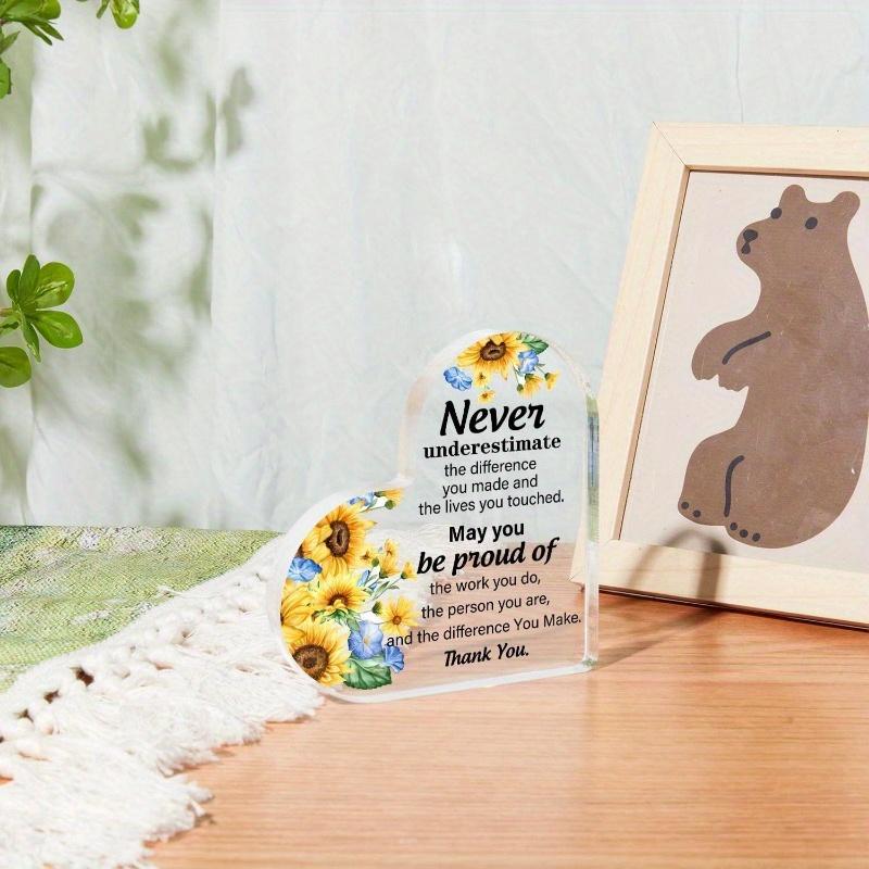 Acrylic Retirement Gift (Women): Coworker Keepsake (Inspirational Quote). Thank You/Going Away Colleague Gift.