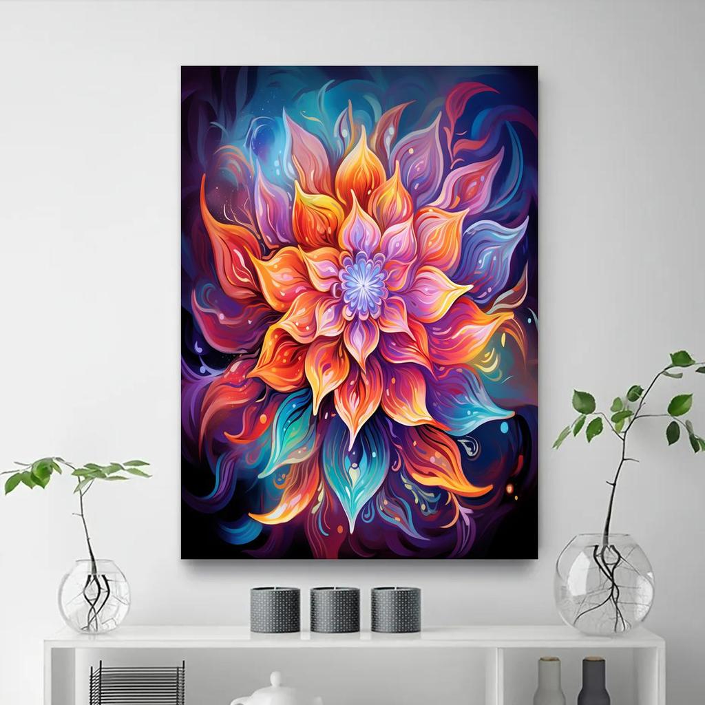 RUOPOTY Frame Picture By Number Colorful Flowers Picture By Numbers Acrylic Paint On Canvas Home Decors Artcraft Diy Kits 40×50cm