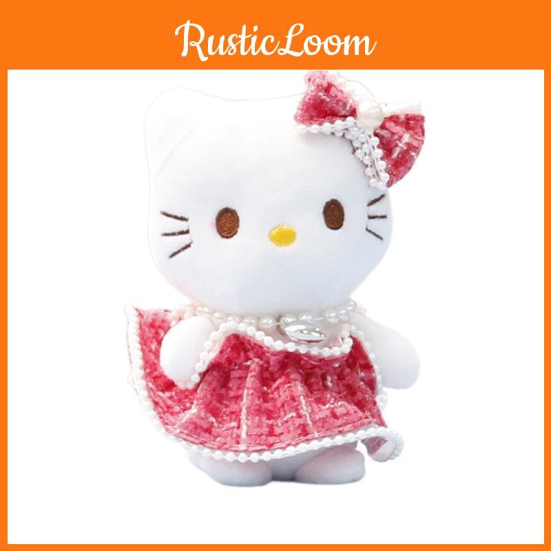 With Plush Pendant Artificial Pearl Necklace And Plaid Decor Skirt